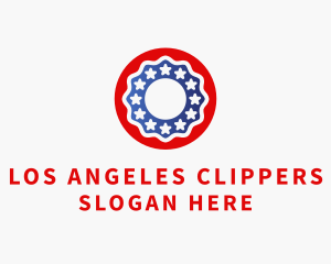 Donut - American Flag Donut logo design
