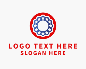Sweet - American Flag Donut logo design