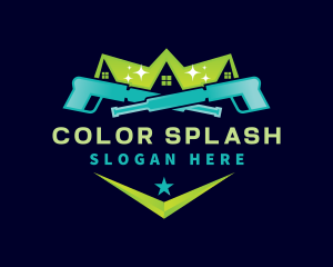 Roof Pressure Wash Cleaning logo design