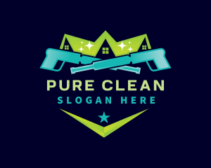 Roof Pressure Wash Cleaning logo design