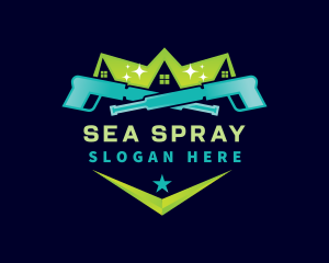 Roof Pressure Wash Cleaning logo design