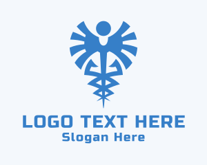 Medical Hospital Caduceus logo design