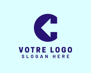 Blue Arrow Letter C Logo