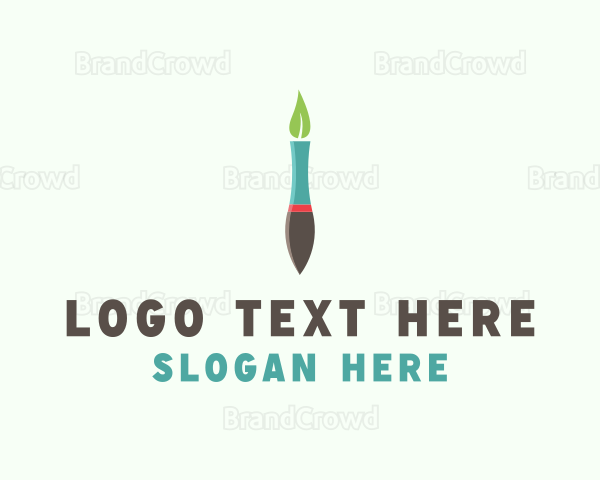 Eco Pen Brush Art Logo