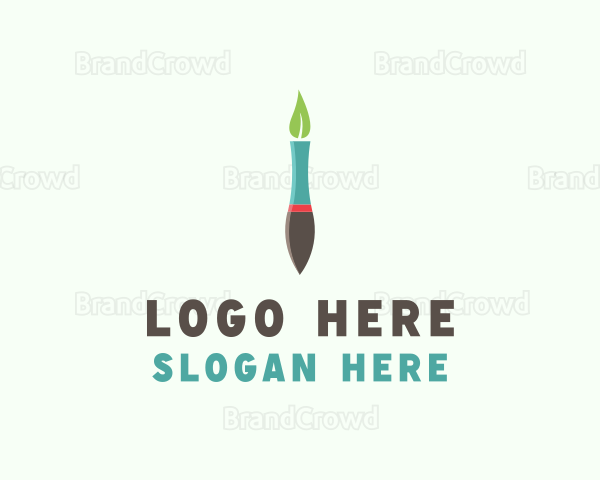 Eco Pen Brush Art Logo