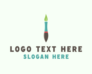 Leaf - Eco Pen Brush Art logo design