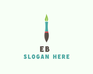 Eco Pen Brush Art Logo