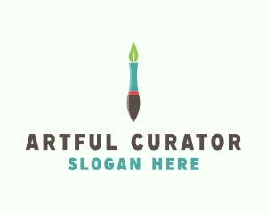 Eco Pen Brush Art logo design