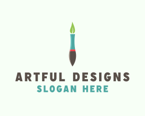 Eco Pen Brush Art logo design