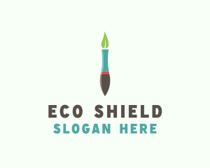 Eco Pen Brush Art logo design