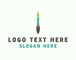 Eco Pen Brush Art Logo