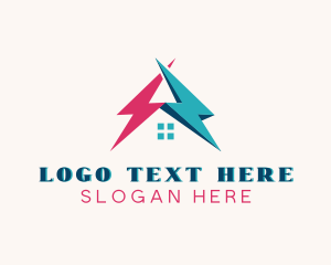 Plug - House Lightning Bolt logo design