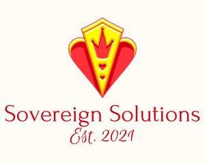 Sovereign - Heart Queen Crown logo design