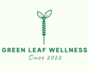 Green Needle Leaf logo design