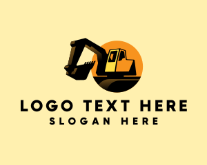 Heavy Equipment - Excavator Digging Construction logo design