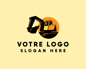 Excavator Digging Construction Logo