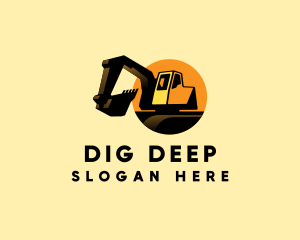 Excavator Digging Construction logo design