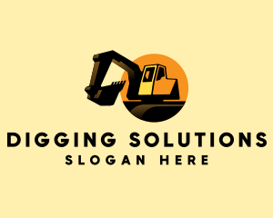 Excavator Digging Construction logo design