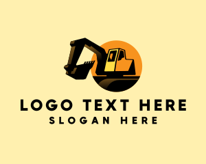 Excavator Digging Construction Logo