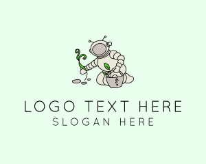 Plant - Astronaut Tree Planting logo design