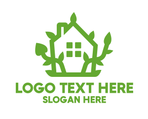 Green House - Eco Plant House logo design