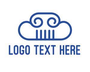 Greece - Blue Cloud Pillar logo design