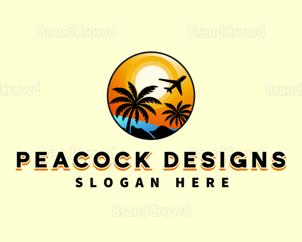 Summer Beach Travel Logo