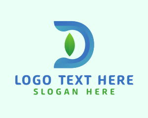 Ecological - Liquid Letter D Leaf logo design