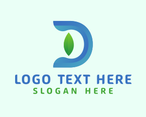 Environment - Liquid Letter D Leaf logo design