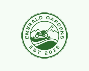 Landscaping Lawn Mower Garden logo design