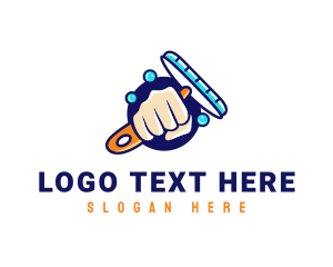 Cleaning - Hand Wiper Cleaner logo design
