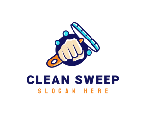 Sweeper - Hand Wiper Cleaner logo design