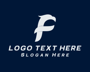 Animal - Abstract Falcon Letter F logo design
