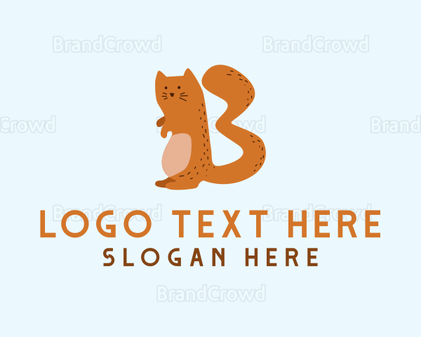 Playful Cat Letter B Logo