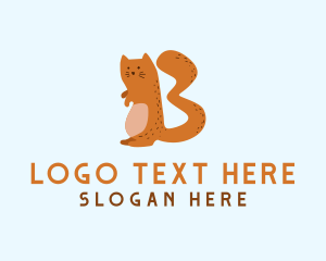 Cat Food - Playful Cat Letter B logo design