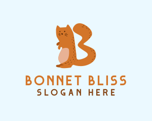 Playful Cat Letter B  logo design