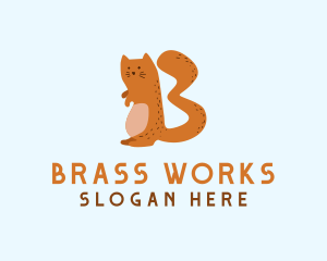 Playful Cat Letter B  logo design