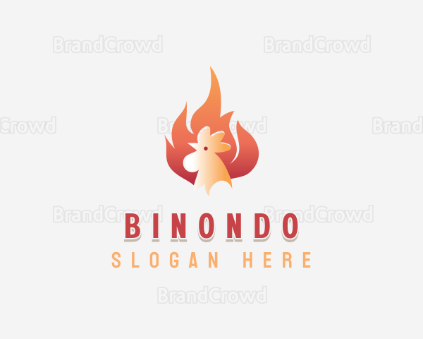 Flaming Chicken Roasting Logo