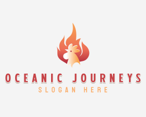 Flaming Chicken Roasting Logo