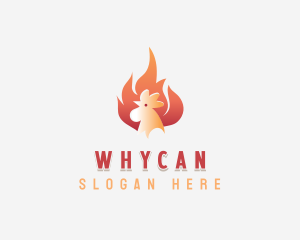 Flaming Chicken Roasting Logo