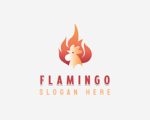 Poultry - Flaming Chicken Roasting logo design