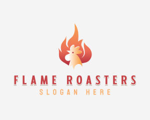 Roasting - Flaming Chicken Roasting logo design