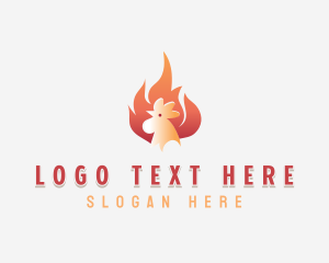 Poultry - Flaming Chicken Roasting logo design