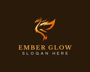 Ember - Phoenix Flame Wings logo design