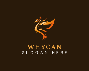 Feather - Phoenix Flame Wings logo design