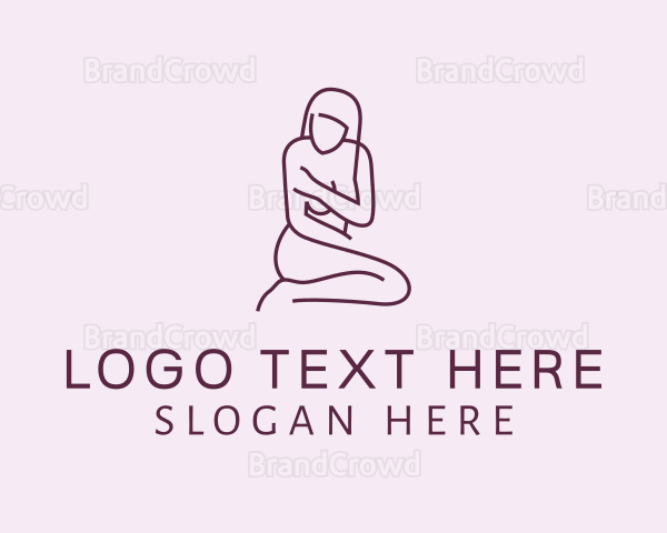 Purple Sexy Woman Body Logo