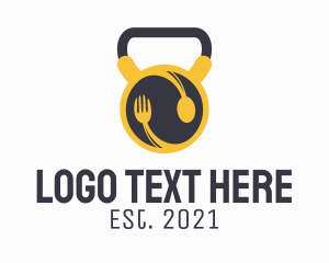 Food - Food Plate Kettlebell logo design