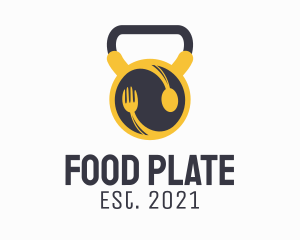 Plate - Food Plate Kettlebell logo design