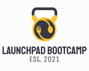 Bootcamp - Food Plate Kettlebell logo design