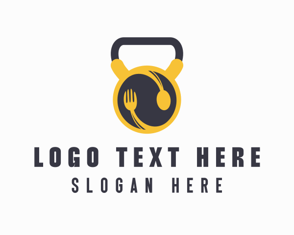 Training - Food Plate Kettlebell logo design